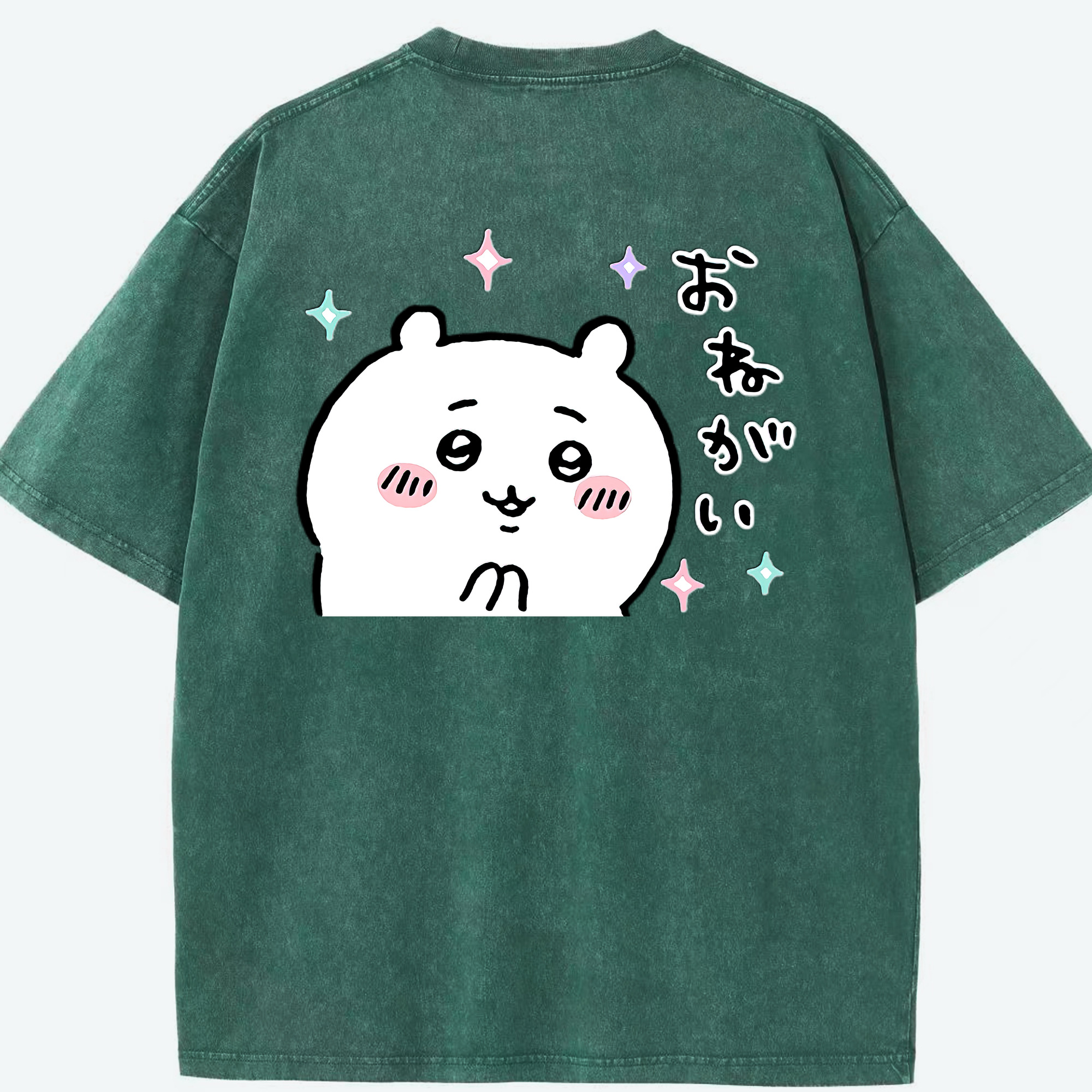 （画像用） ちいかわ ちいかわ Chii-kawa chiikawa 綿100% ヴィンテージ風 半袖Tシャツ（背面プリント）